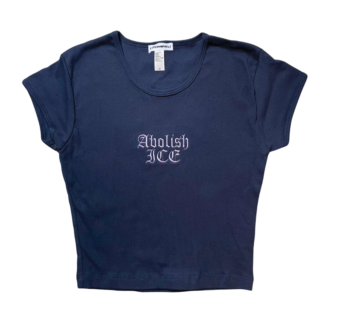 Navy Abolish Ice Baby Tee