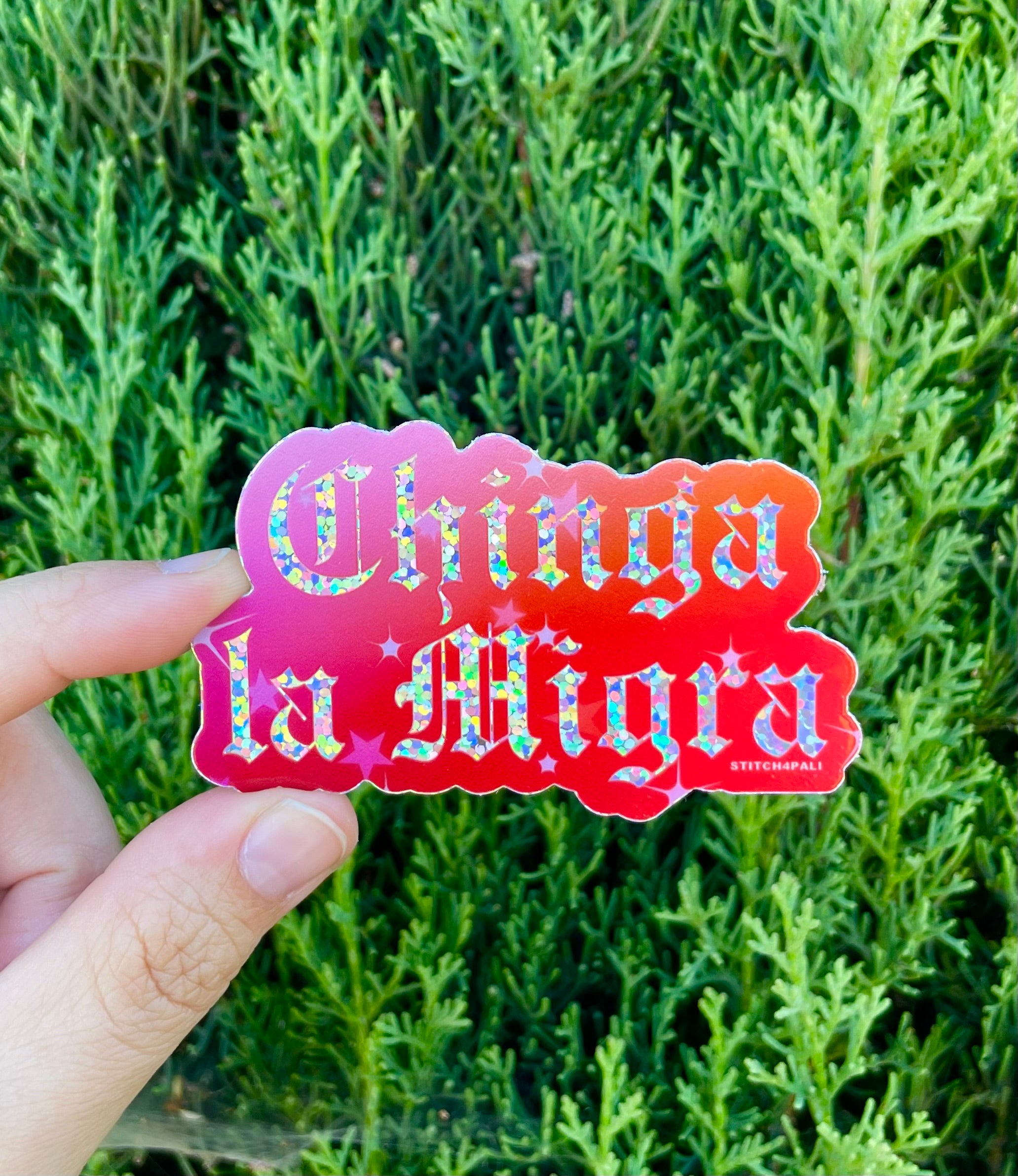 Chinga la Migra Weatherproof Glitter Sticker