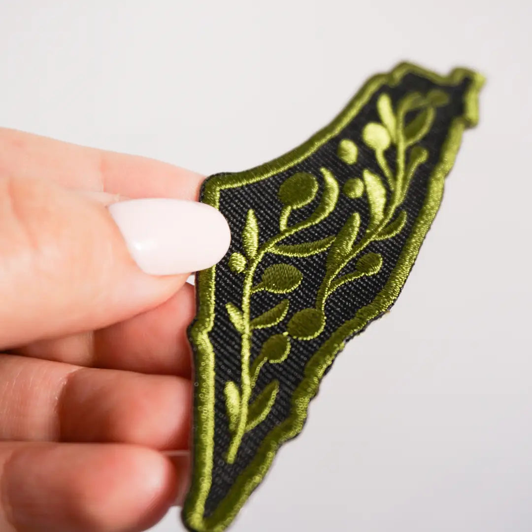 Olive Branch Map of Palestine Patch – Palestine Iron-On Embroidered Patch