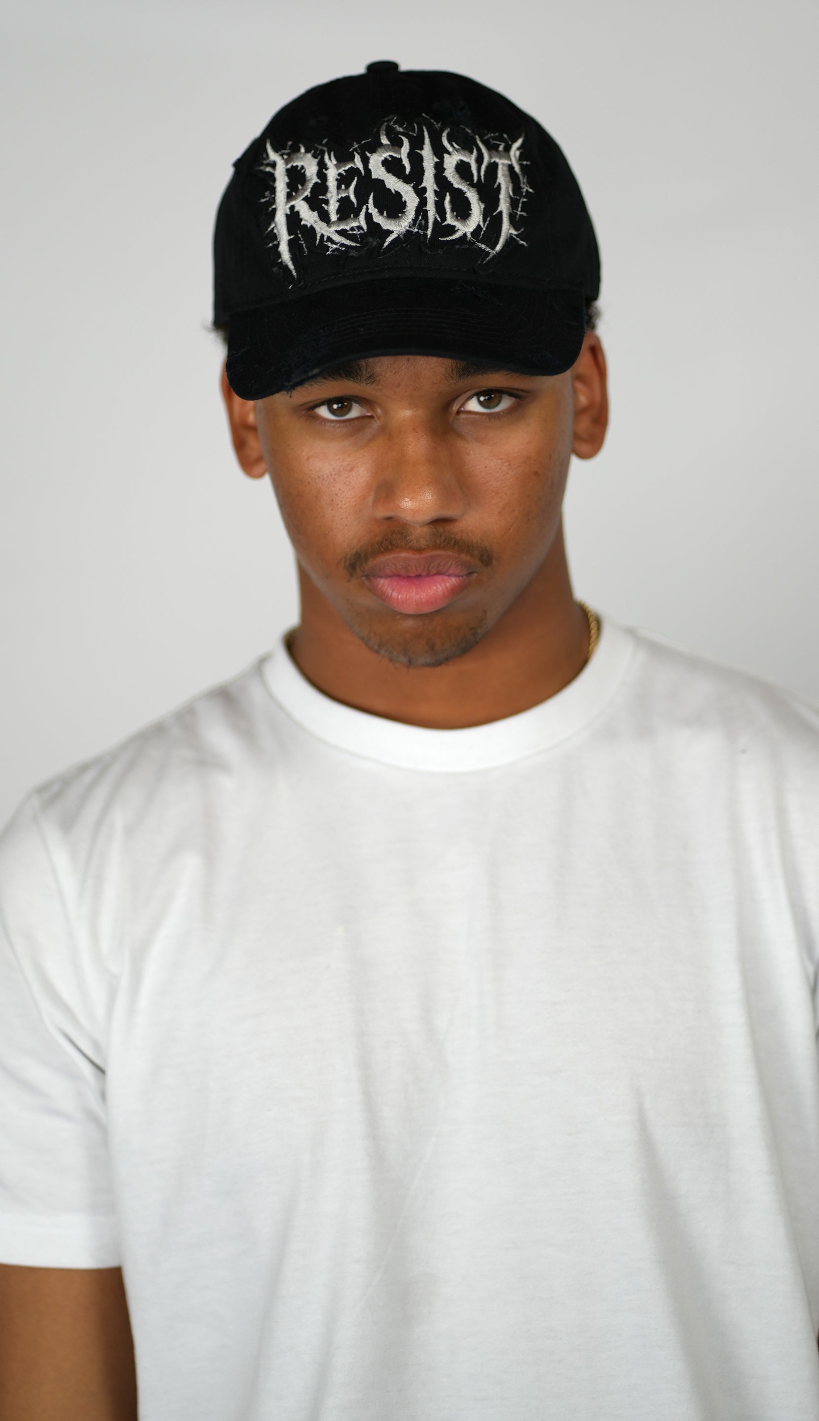 Resist Distressed Baseball Cap