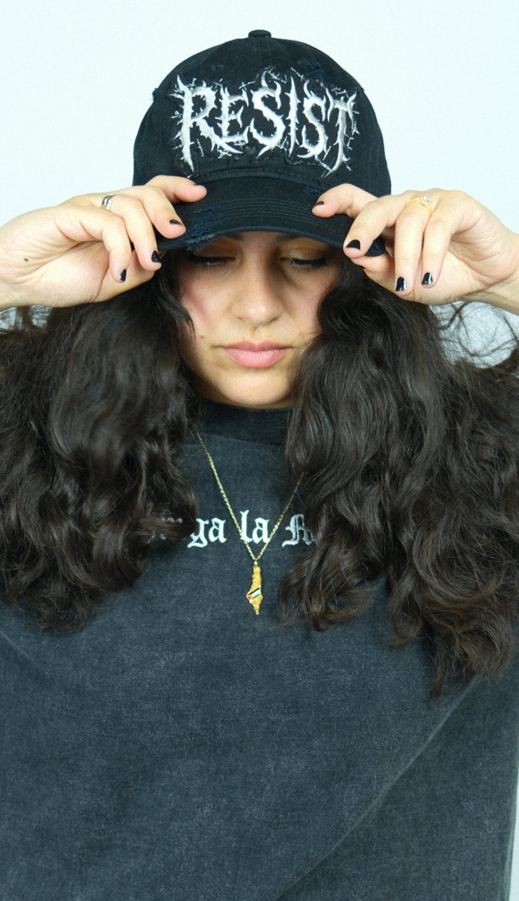 Resist Distressed Baseball Cap