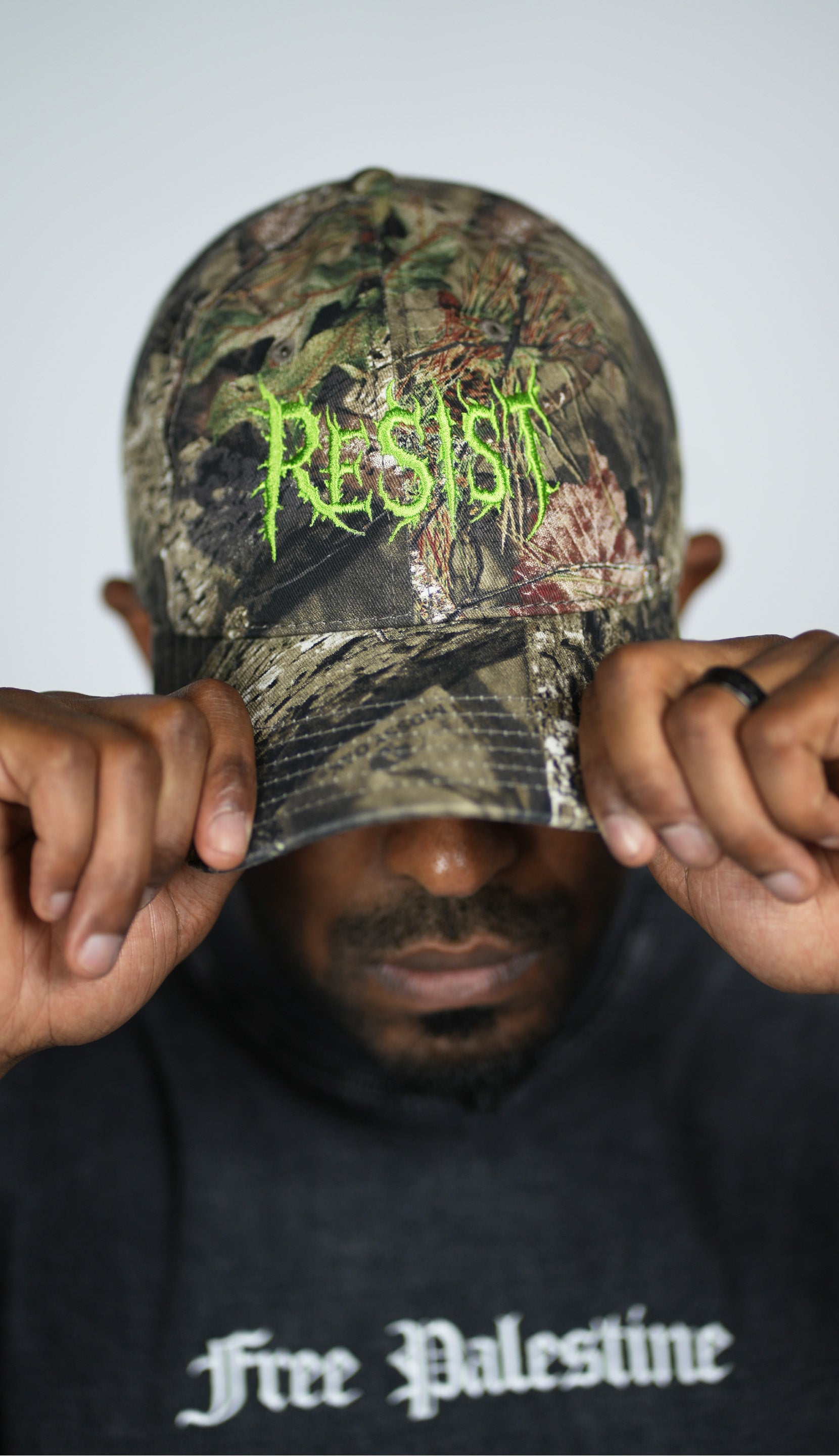 Resist Camo Baseball Cap (Lime)