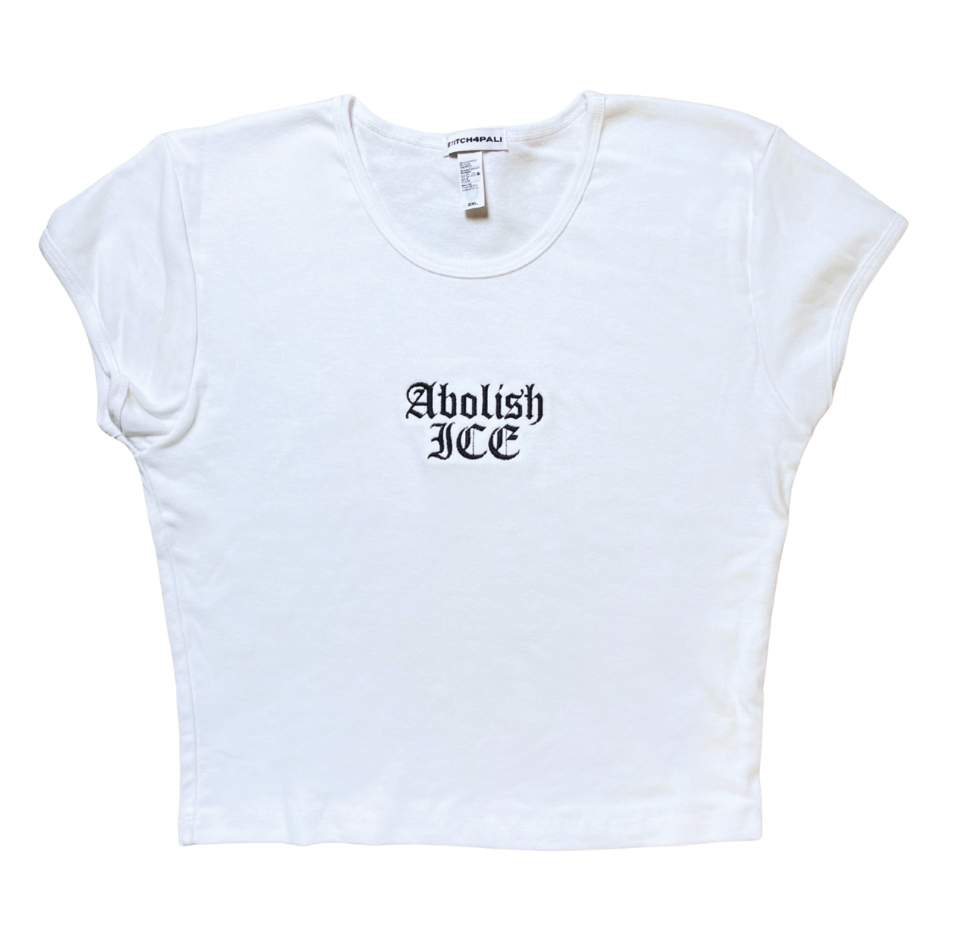 White Abolish Ice Baby Tee
