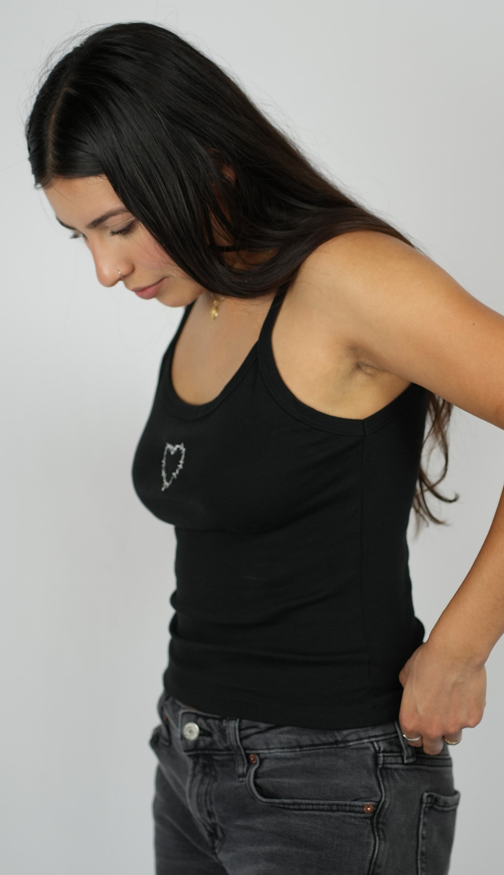 Barbed Wire Heart Spaghetti Strap Tank