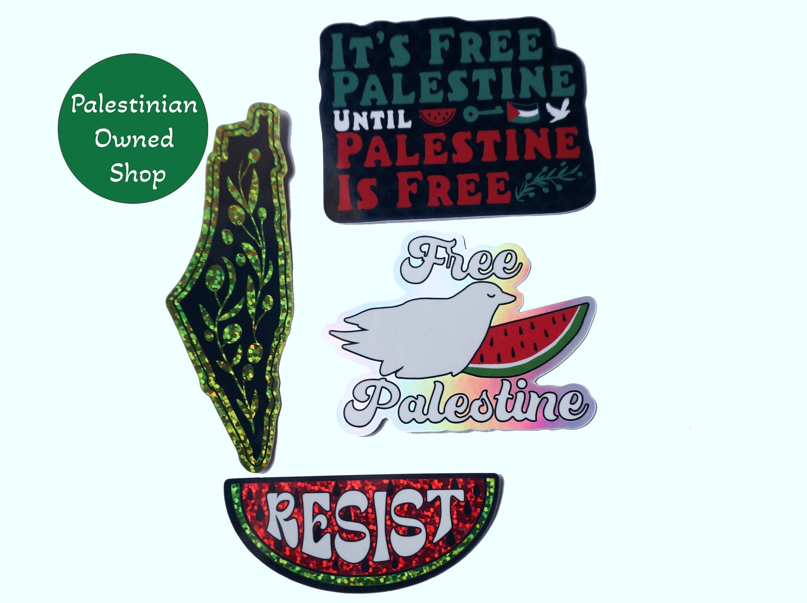 Palestine Stickers Pack - Free Palestine & Map Vinyl