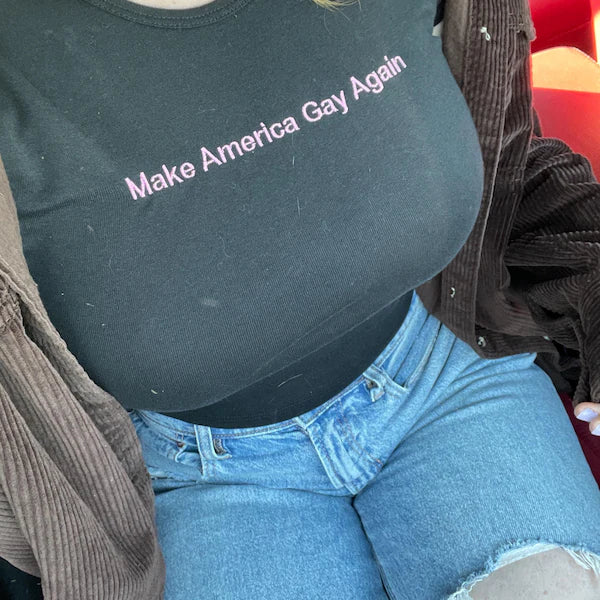 Custom Text Baby Tee - Embroidered Women’s Crop Top