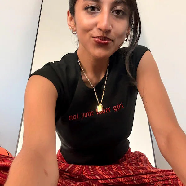Custom Text Baby Tee - Embroidered Women’s Crop Top