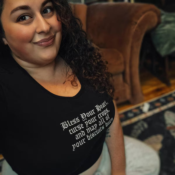 Custom Text Baby Tee - Embroidered Women’s Crop Top