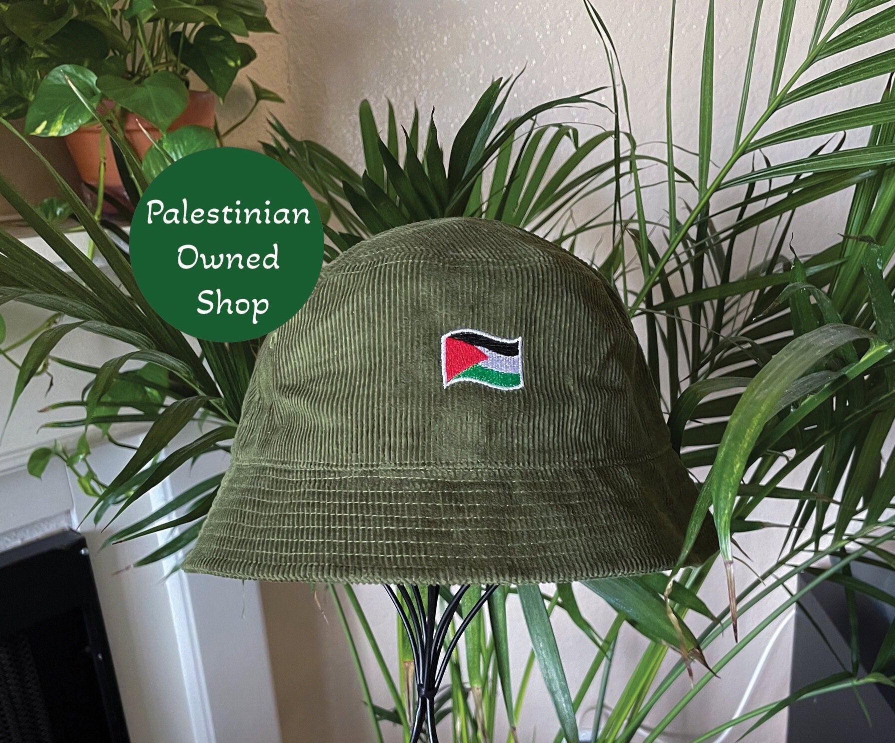 Palestine Flag Bucket Hat - Free Palestine Tatreez Corduroy