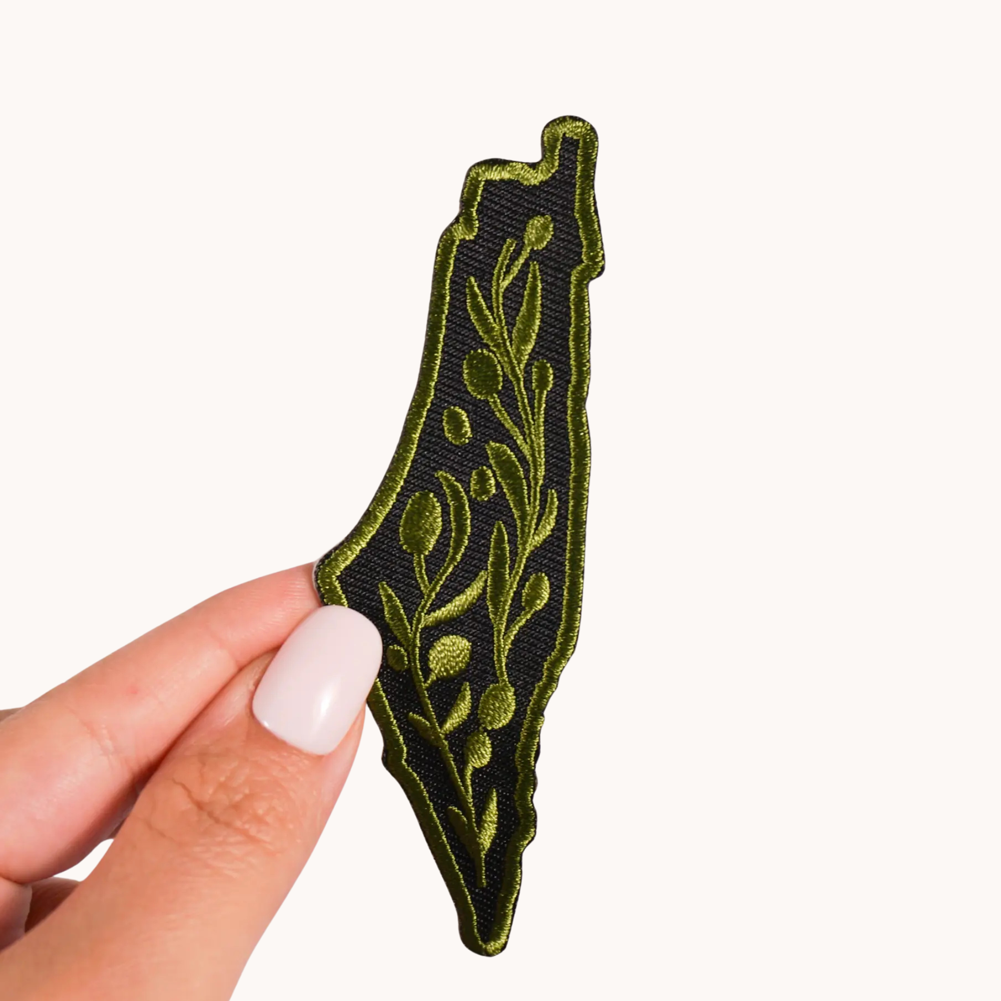 Iron On Olive Branch Map of Palestine Patch