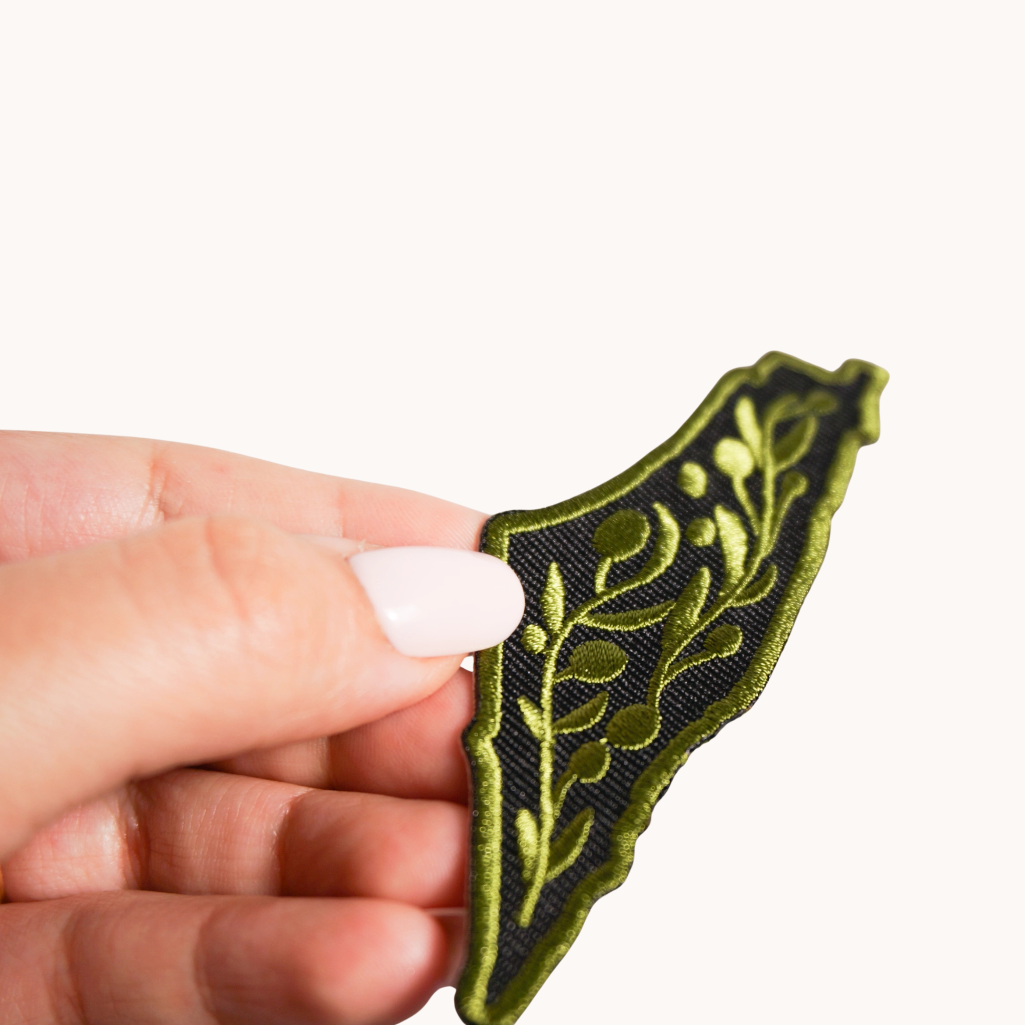 Iron On Olive Branch Map of Palestine Patch
