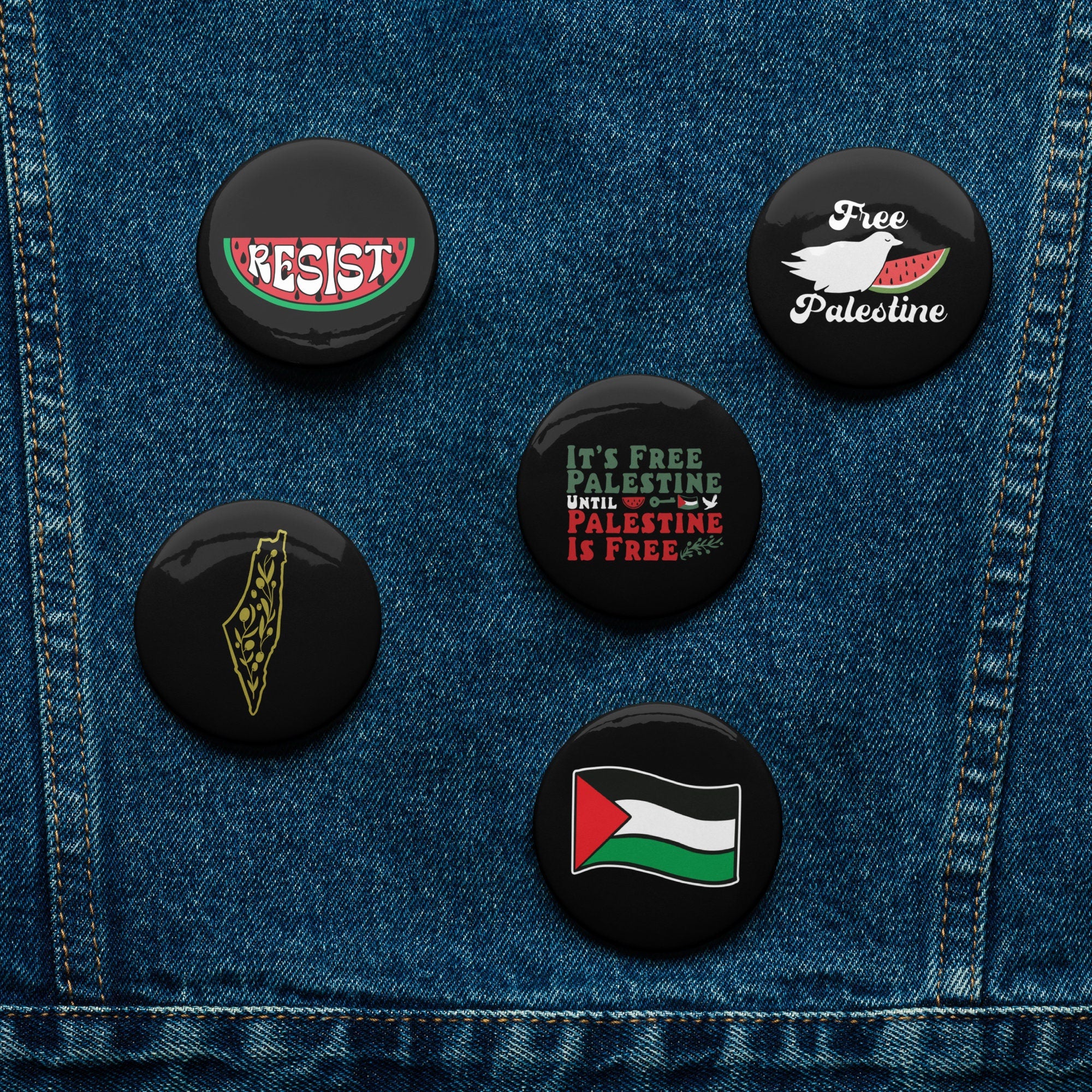 Palestine Pins - Free Palestine Button Set