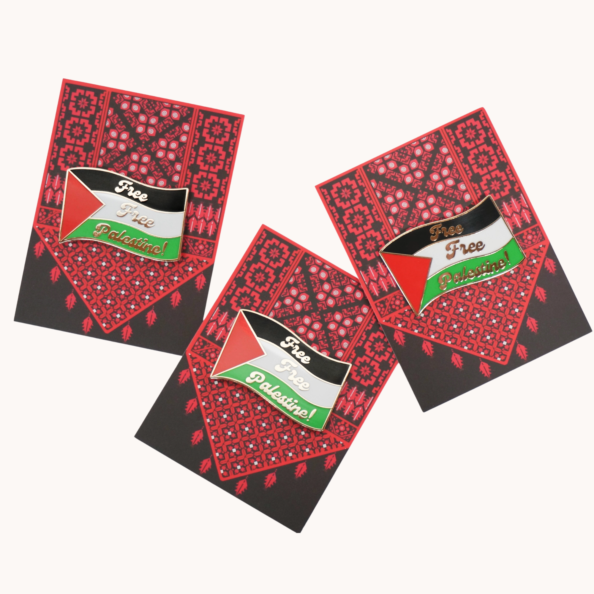 14K Gold Plated Palestine Flag Pin