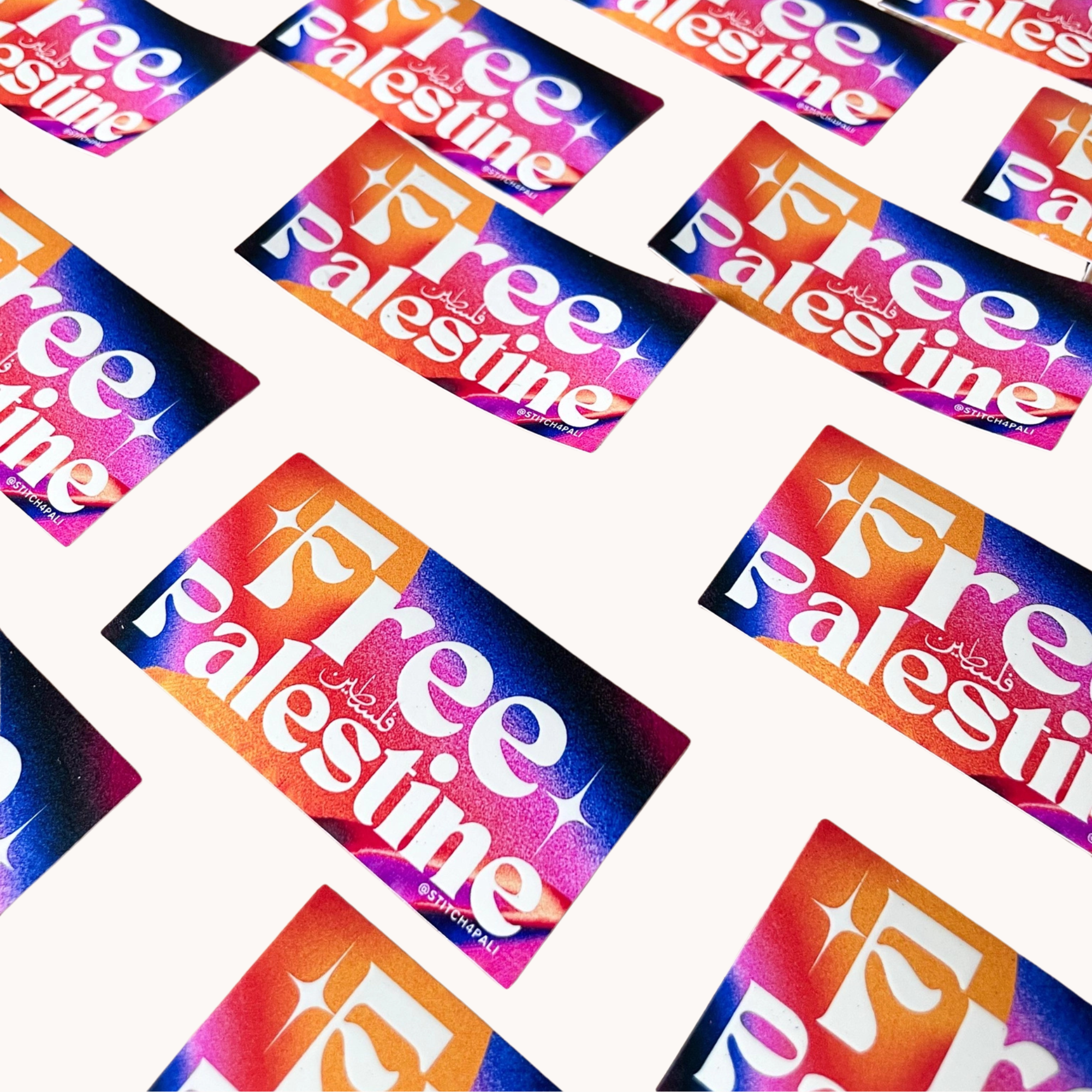 Colorful Free Palestine Sticker