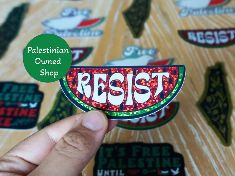 Palestine Watermelon RESIST Sticker - Glitter Vinyl