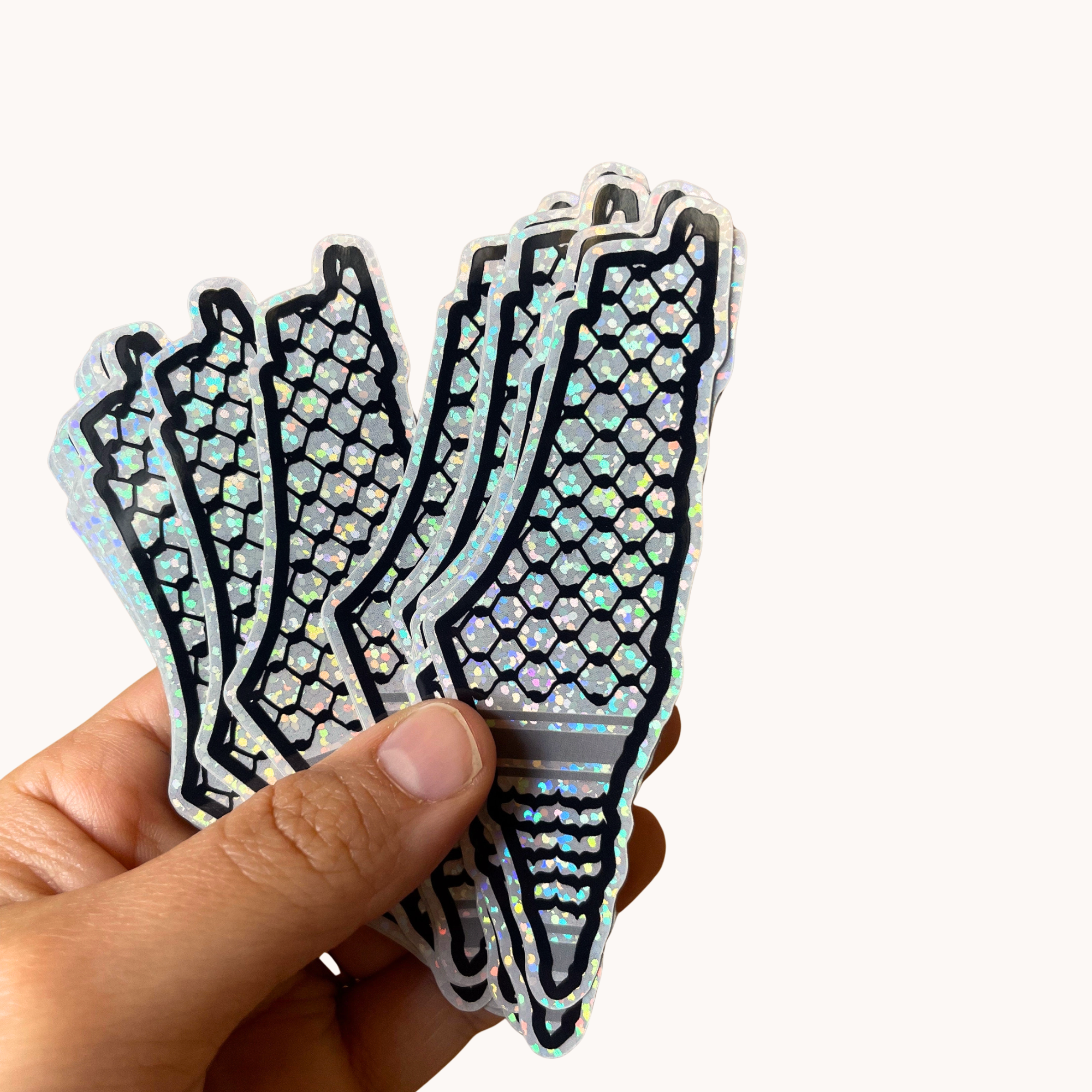 Kuffiyeh Glitter Map of Palestine Sticker
