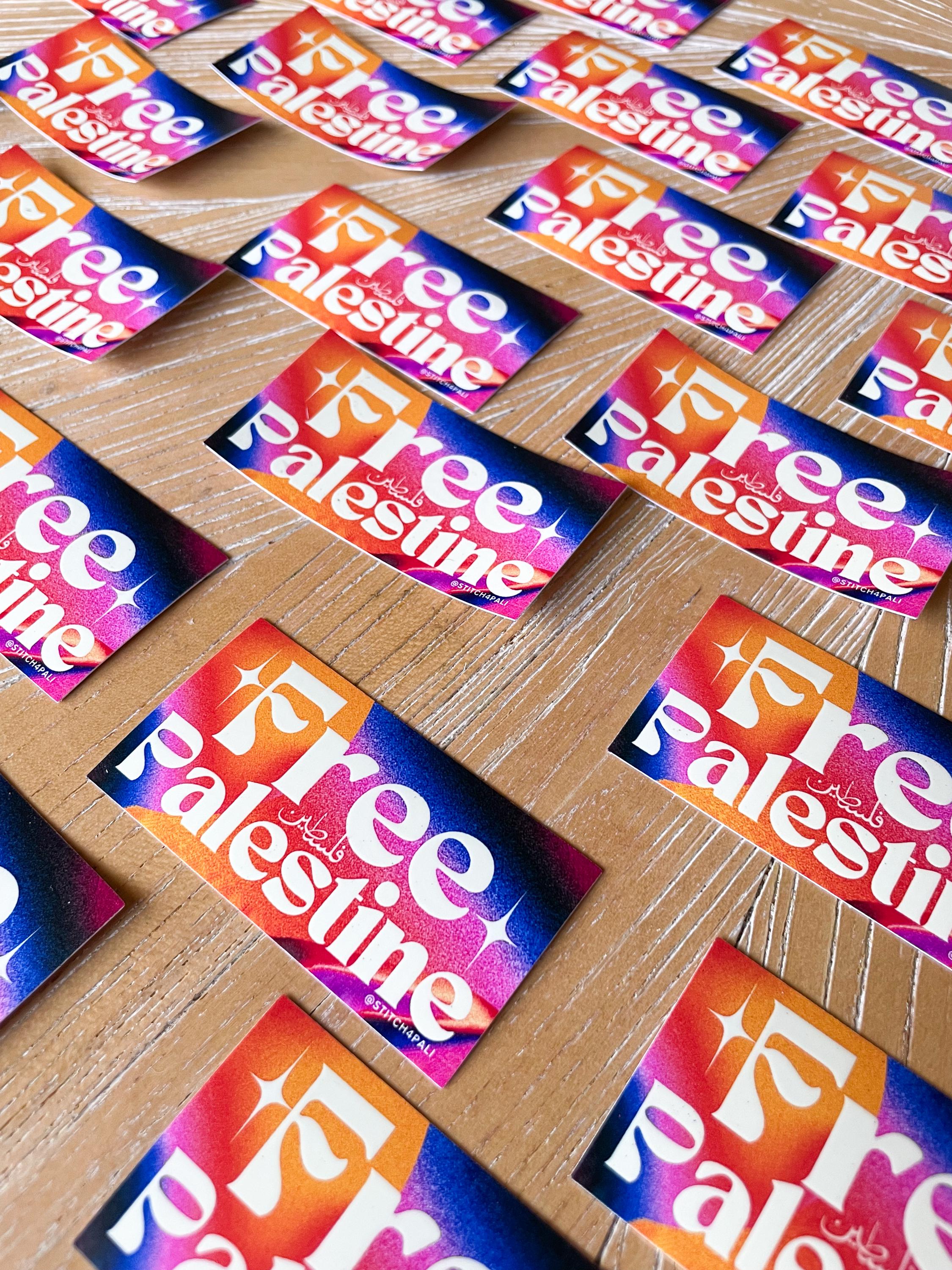 Free Palestine Sticker - Pink Falastin Vinyl