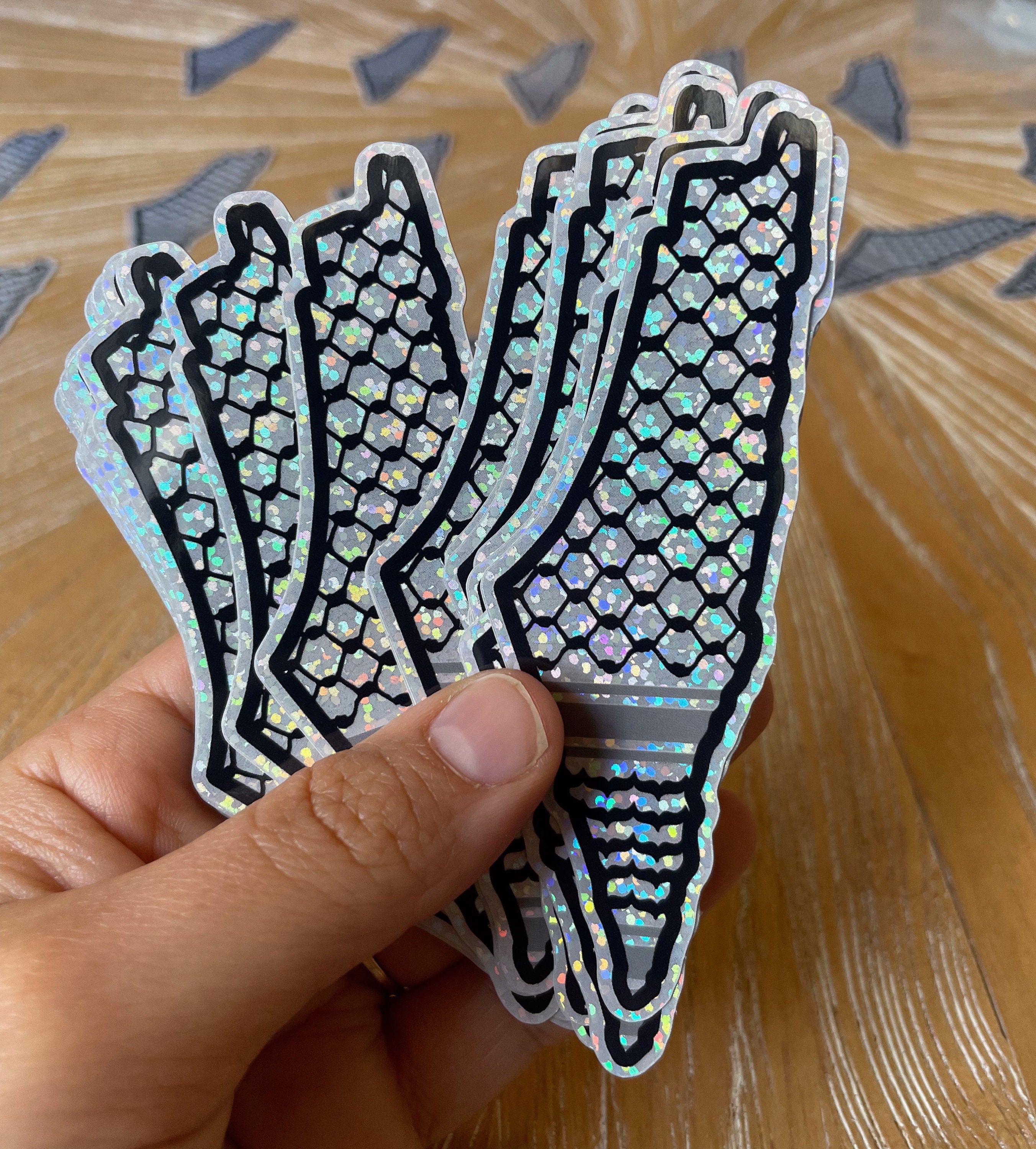 Palestine Map Sticker - Glitter Kuffiyeh Vinyl