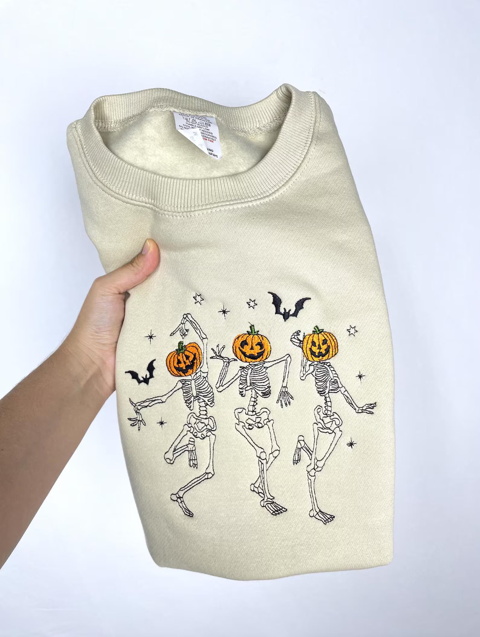 Halloween Sweatshirt - Dancing Skeleton & Jack-o’-lantern
