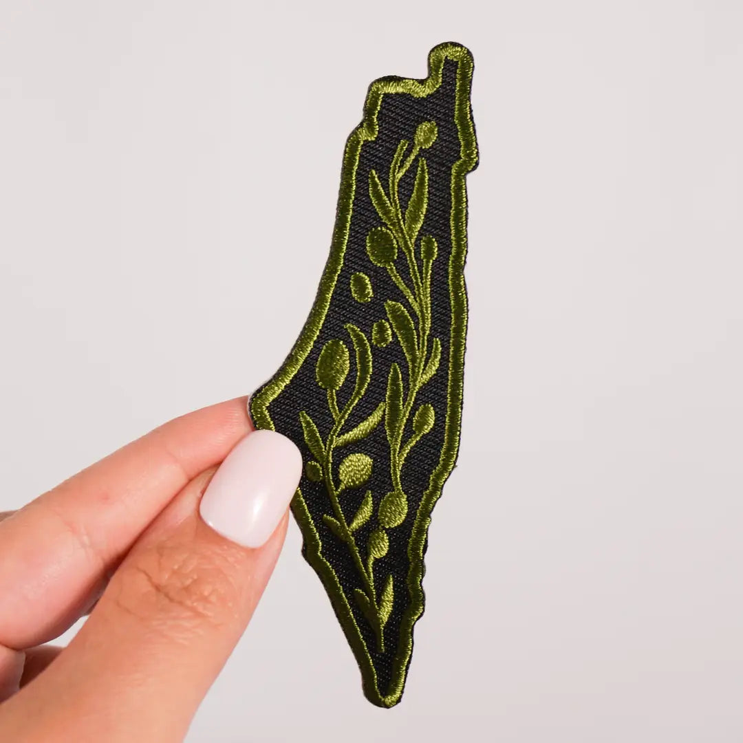 Olive Branch Map of Palestine Patch – Palestine Iron-On Embroidered Patch