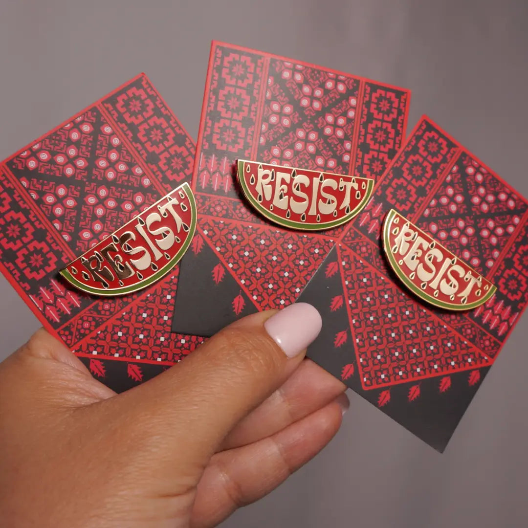 Resist Watermelon Enamel Pin for Palestinian Solidarity