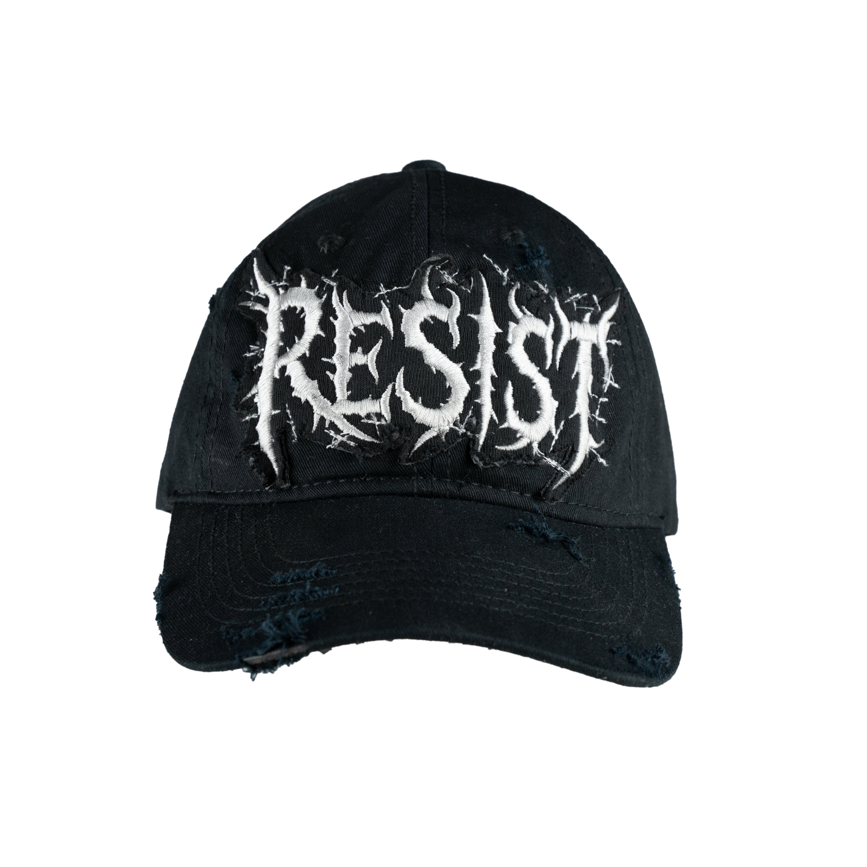 Resist Distressed Baseball Cap