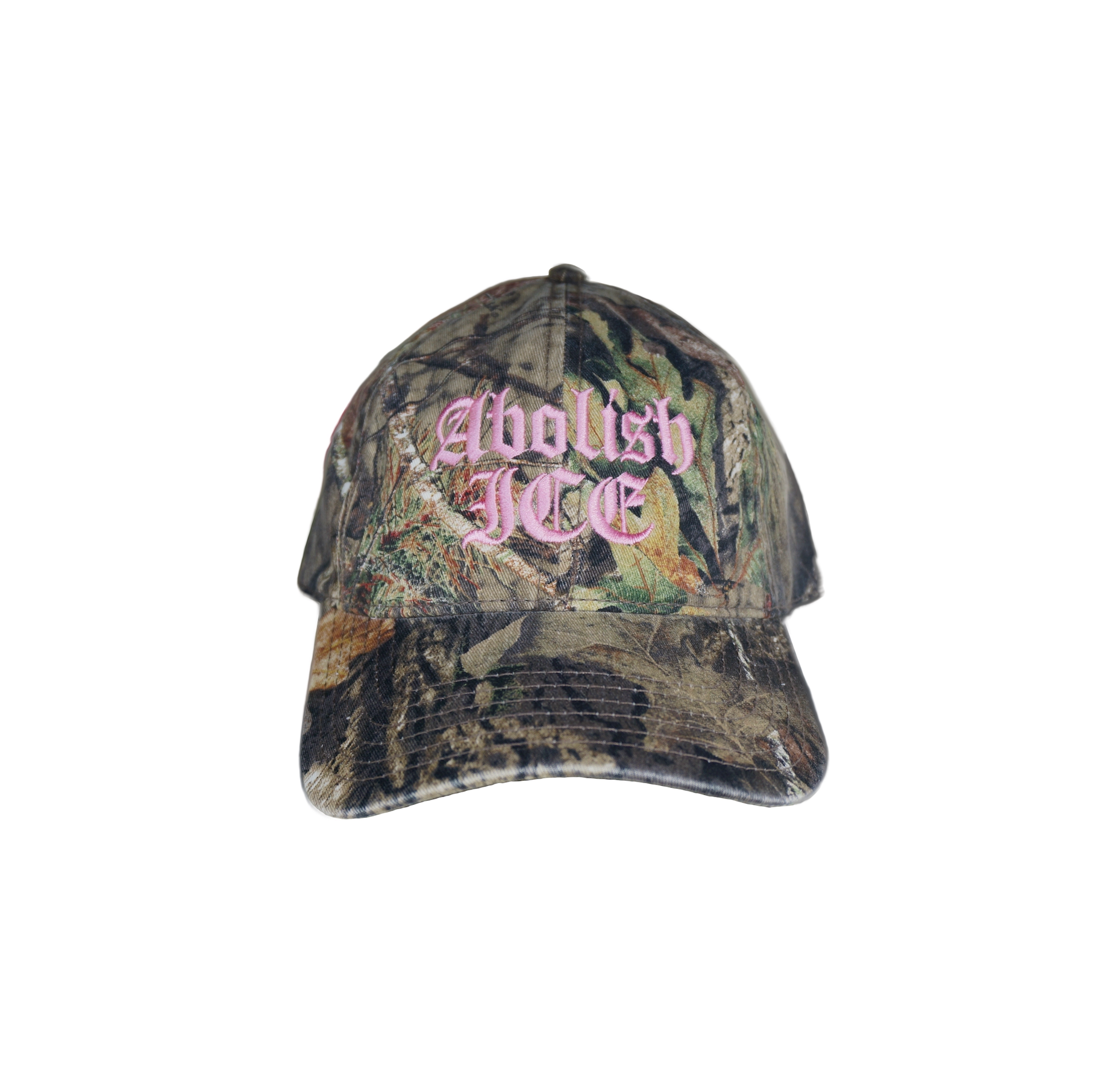 Abolish ICE Camo Baseball Cap – Old English Embroidery