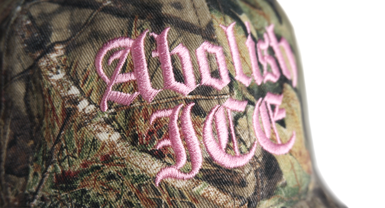 Abolish ICE Camo Baseball Cap – Old English Embroidery
