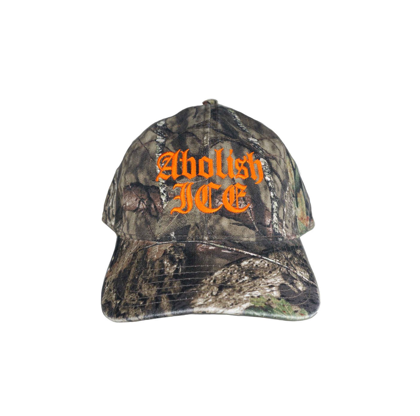Abolish ICE Camo Baseball Cap – Old English Embroidery