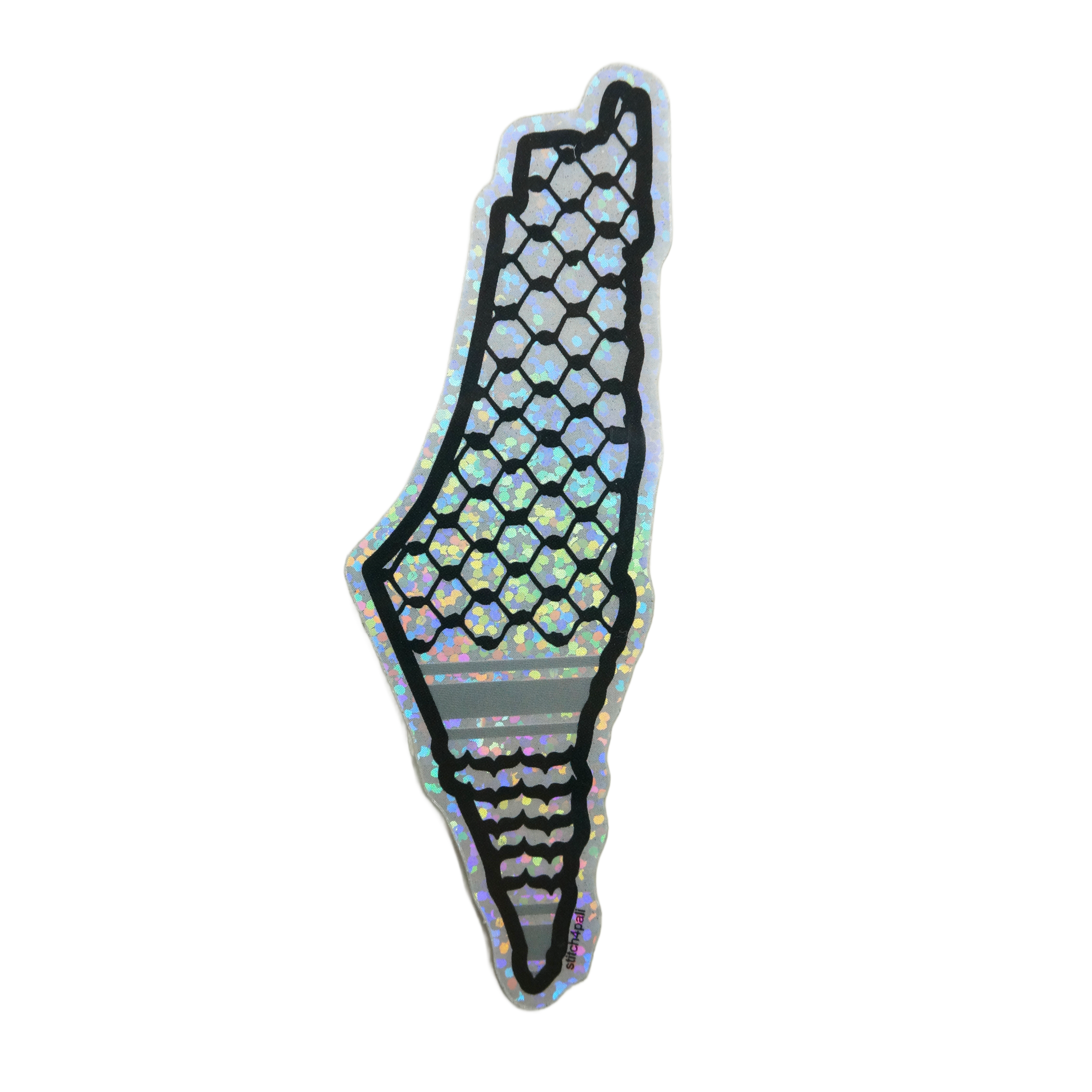 Palestine Map Sticker - Glitter Kuffiyeh Vinyl
