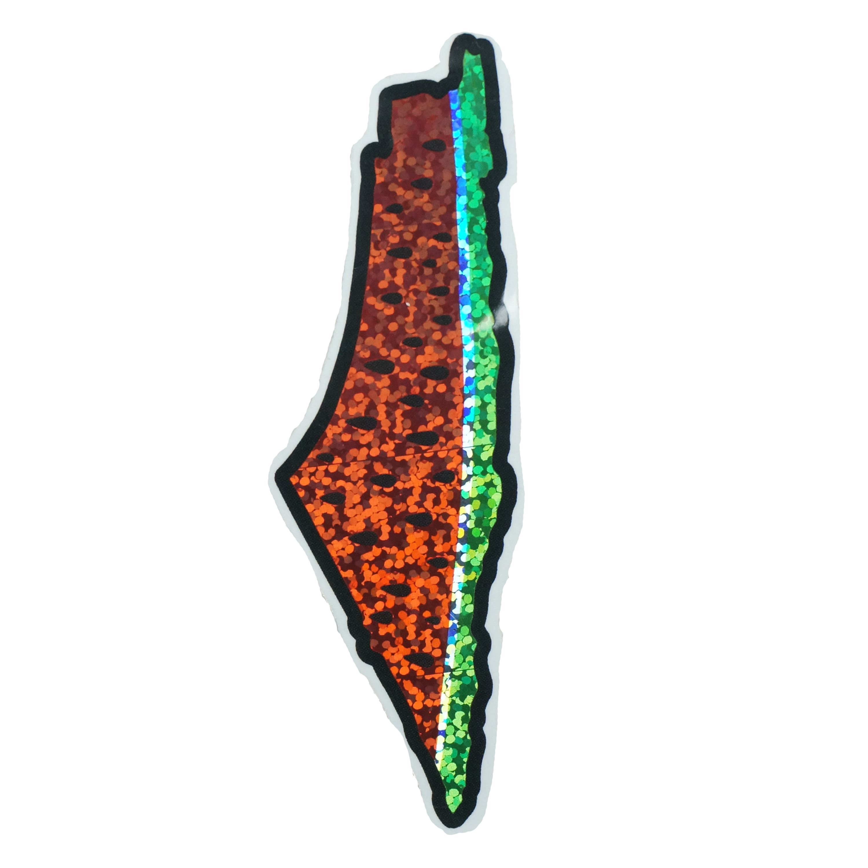 Palestine Watermelon Map Decal - Glitter Vinyl
