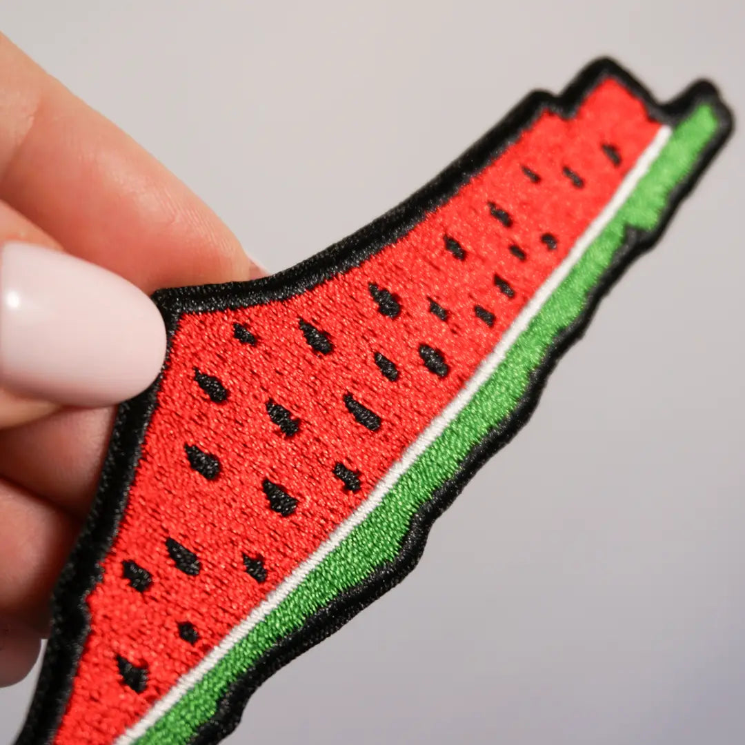 Watermelon Map of Palestine Patch – Palestinian Iron-On Embroidered Patch