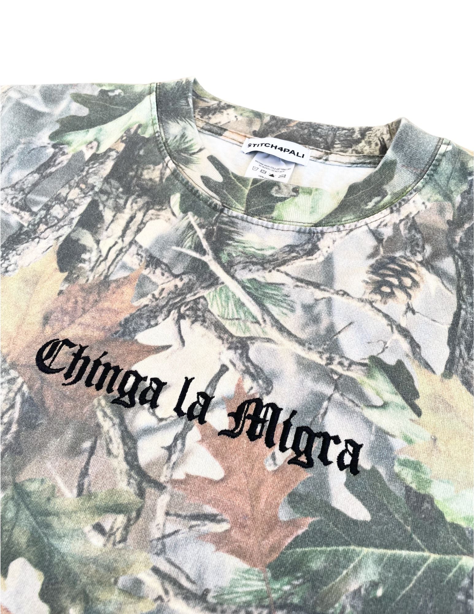 Unisex Embroidered Cotton Camo Tee