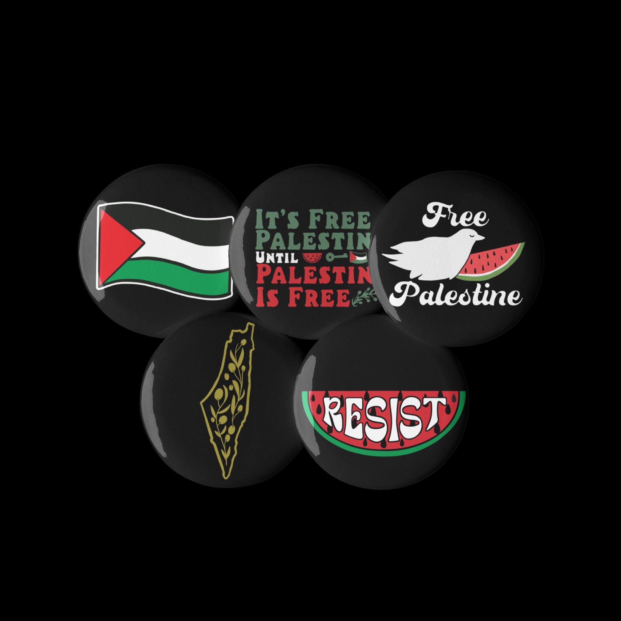 Palestine Pins - Free Palestine Button Set