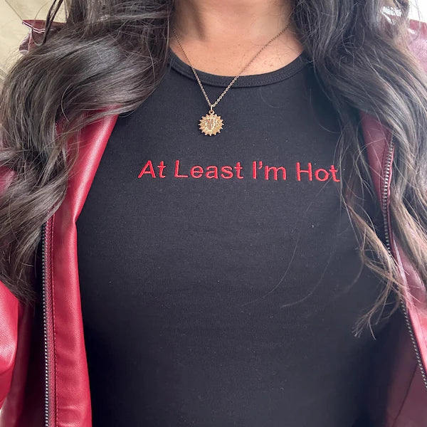 Custom Text Baby Tee - Embroidered Women’s Crop Top