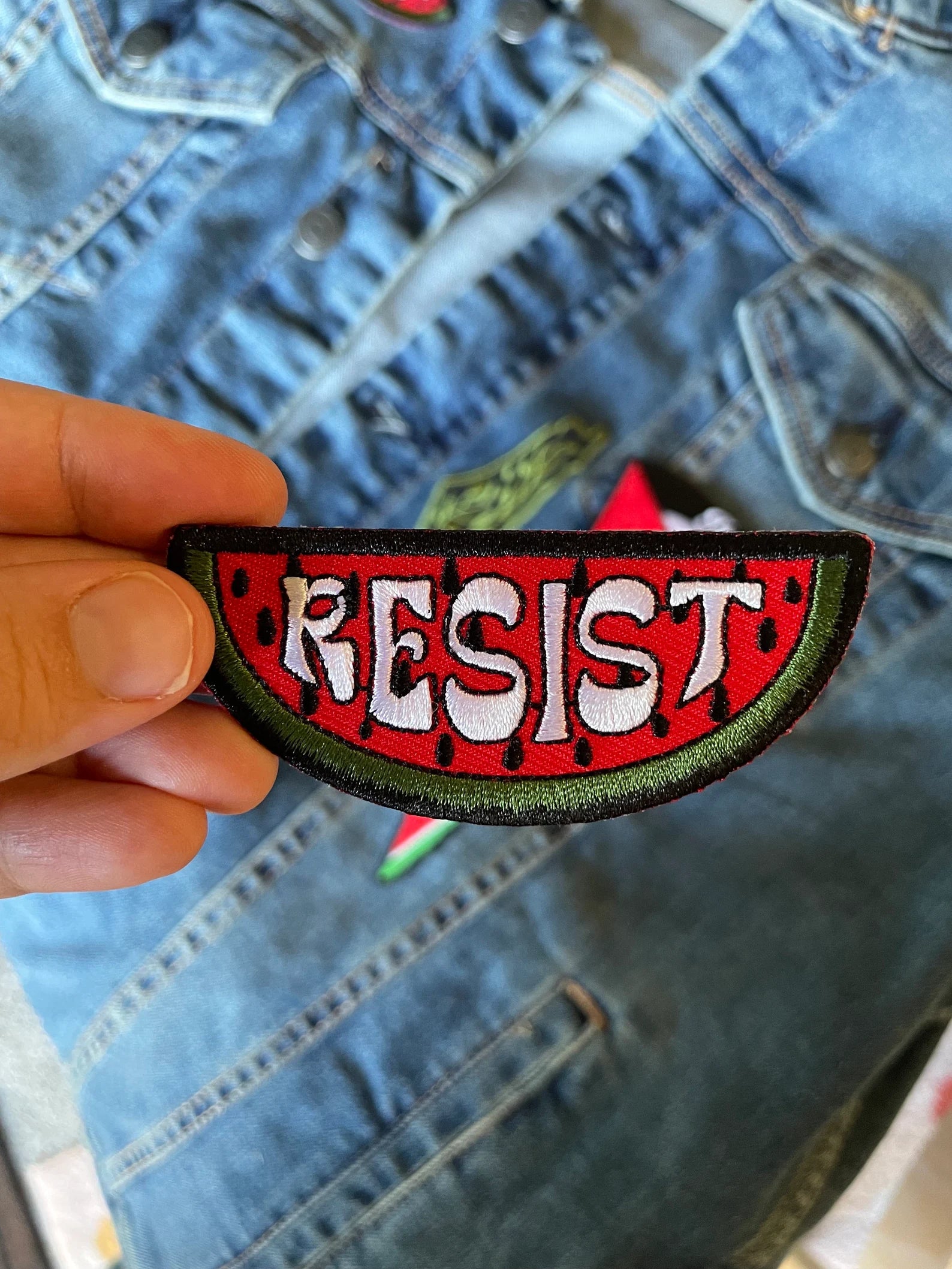 Resist Watermelon Patch – Palestinian Iron-On Embroidered Patch