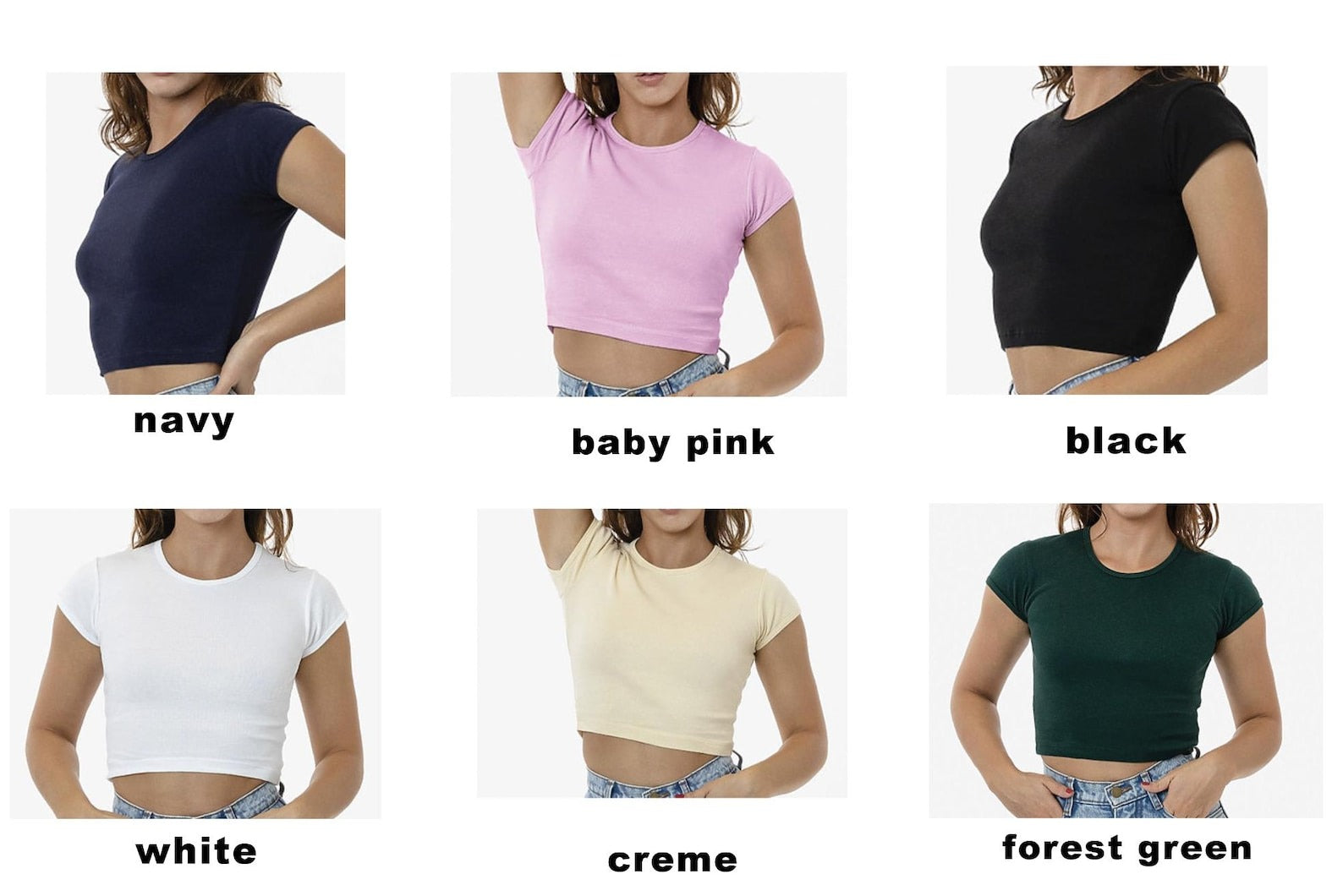 Custom Text Baby Tee - Embroidered Women’s Crop Top